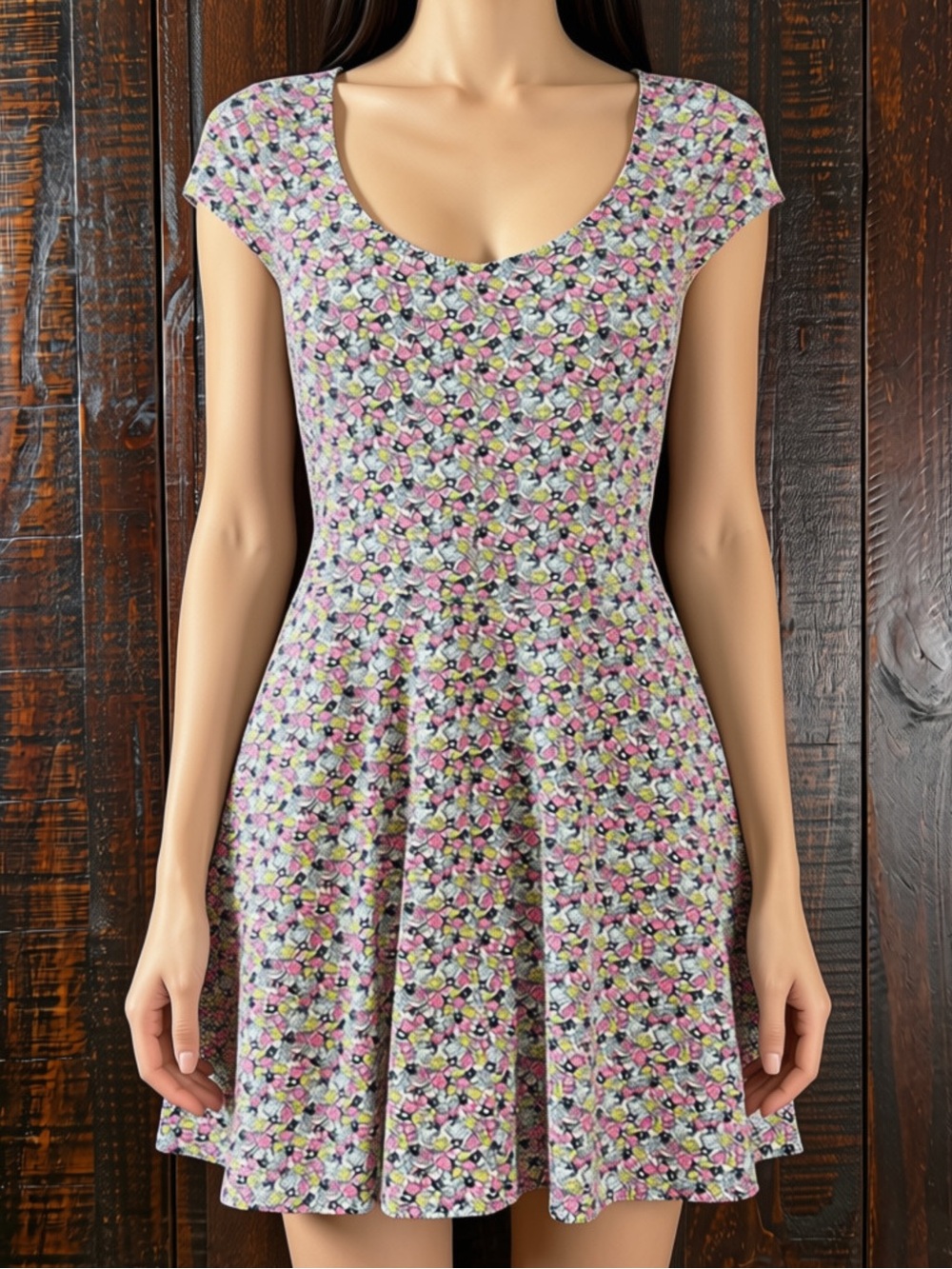 H&M Ditsy Floral Cotton Fit & Flare Dress - NWT 10